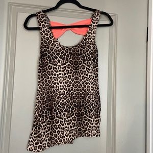 Leopard pink bow top